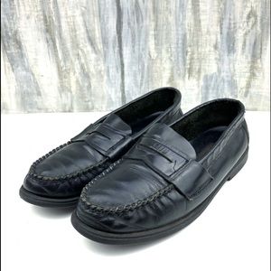 Y2K Vintage Buster Brown Black Leather Penny Loafers Slip On Casual Dress Shoe 3